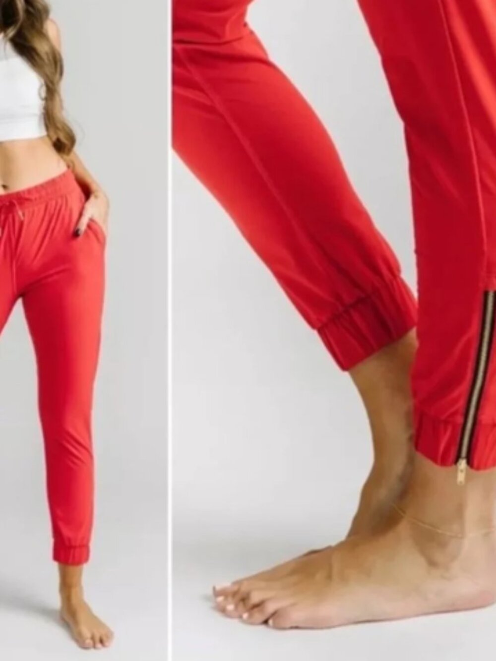 Zyia Everywhere Zip Cuff Drawstring Jogger Pants size M